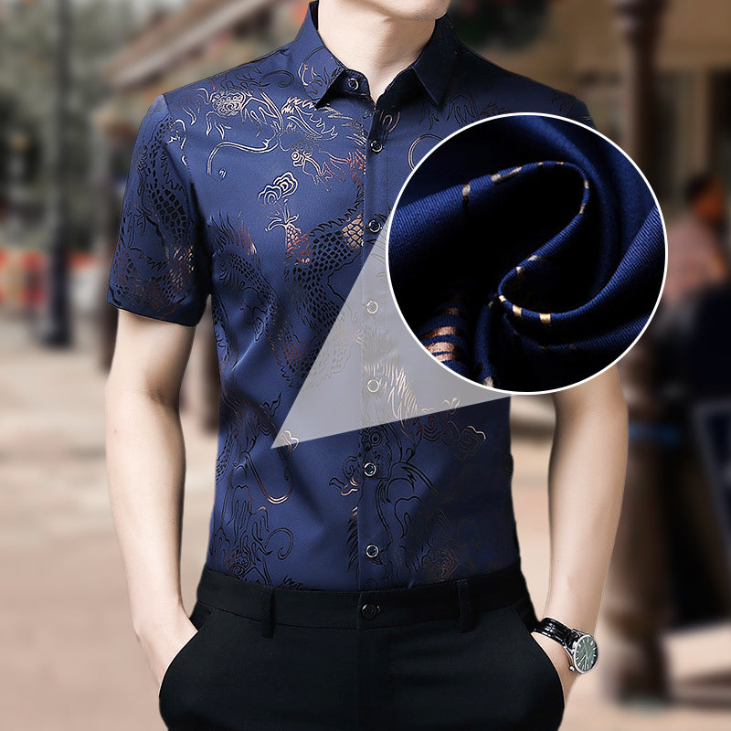 Men's Ice Silk Short Sleeve Shirt