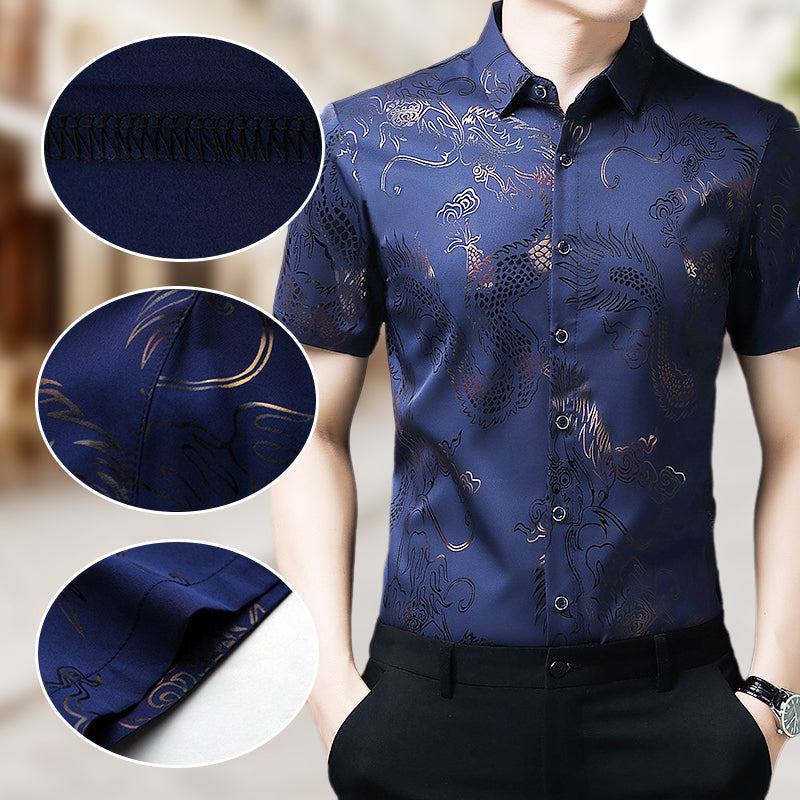 Men's Ice Silk Short Sleeve Shirt