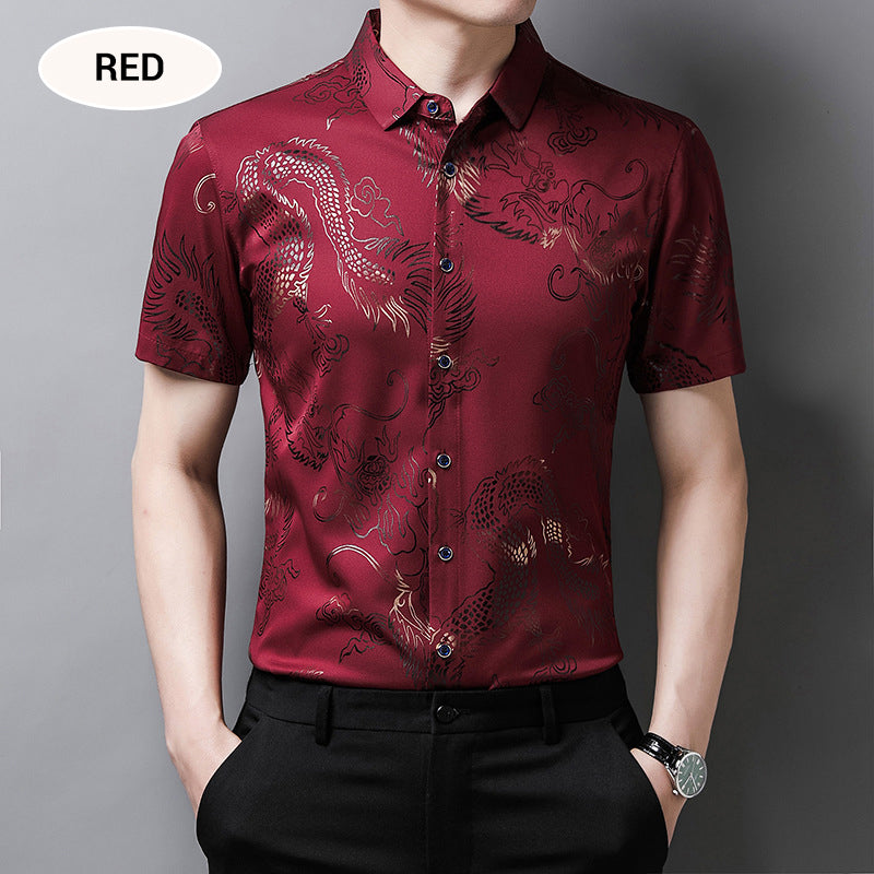 Men's Ice Silk Short Sleeve Shirt