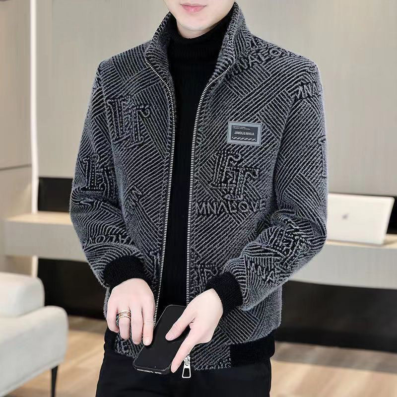 Men's Fashionable Warm and Casual Stand-up Collar Jacket