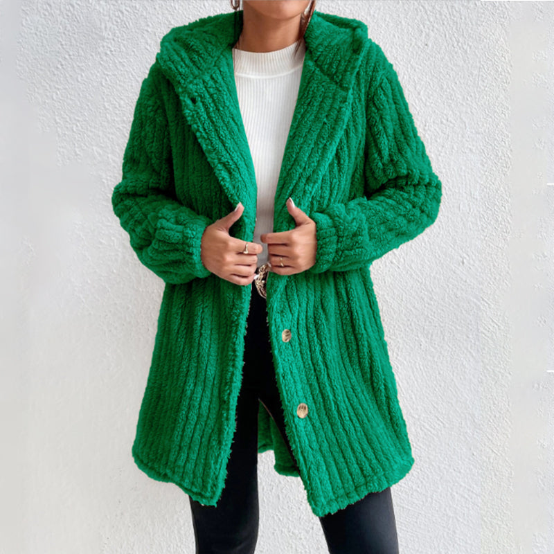 Women's Button Down Hooded Knit Cardigan