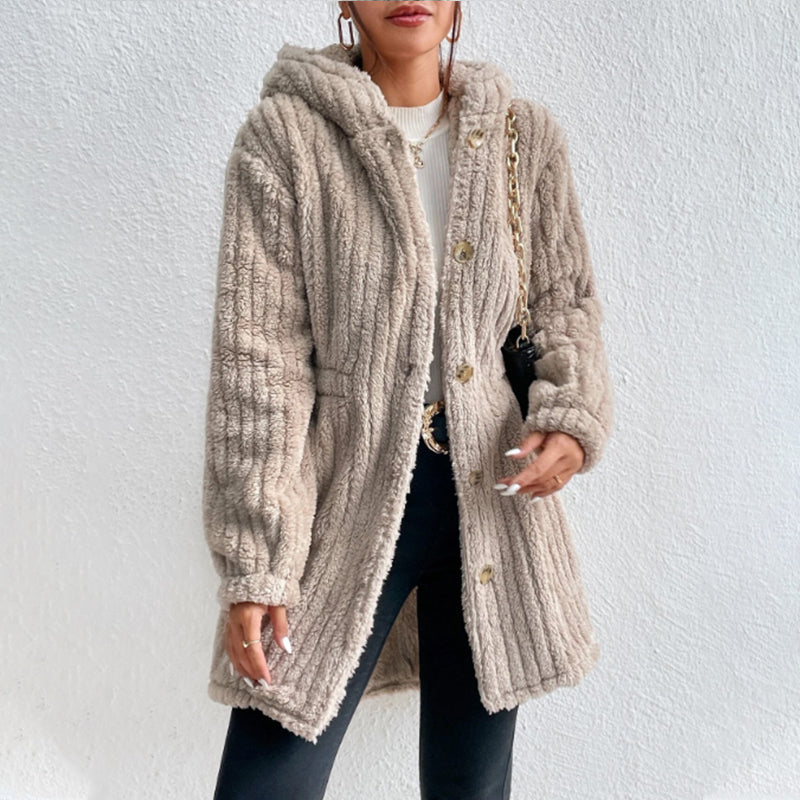 Women's Button Down Hooded Knit Cardigan