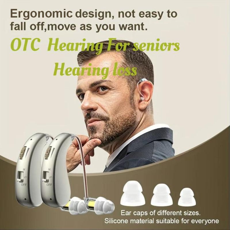 USB Rechargeable Bluetooth Hearing Aid Headphones for Seniors