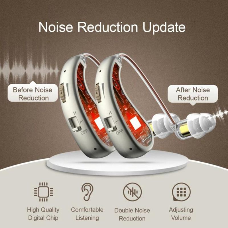 USB Rechargeable Bluetooth Hearing Aid Headphones for Seniors