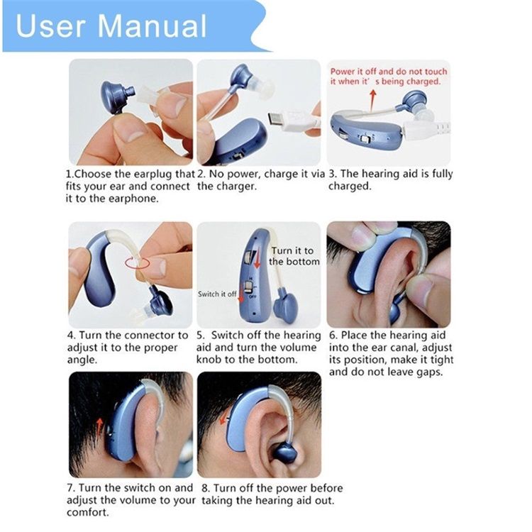 USB Rechargeable Bluetooth Hearing Aid Headphones for Seniors