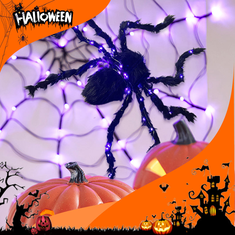 Halloween Black Spider Decoration with Light