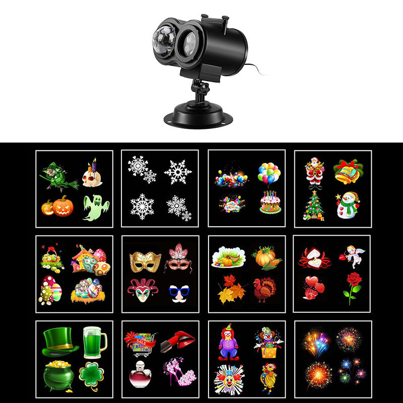 2-in-1 HD Remote Control Holiday Projector Lights