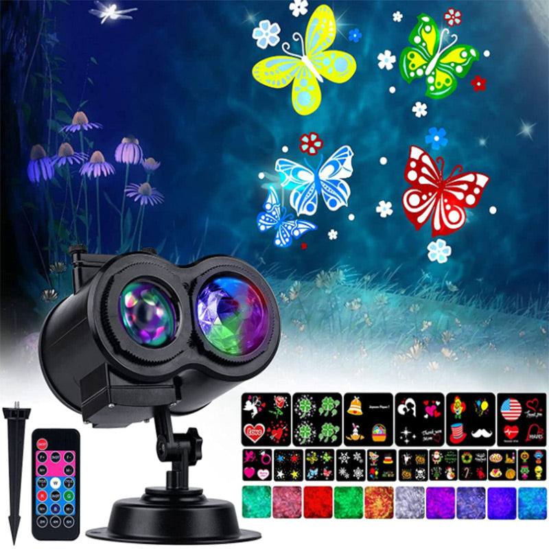 2-in-1 HD Remote Control Holiday Projector Lights