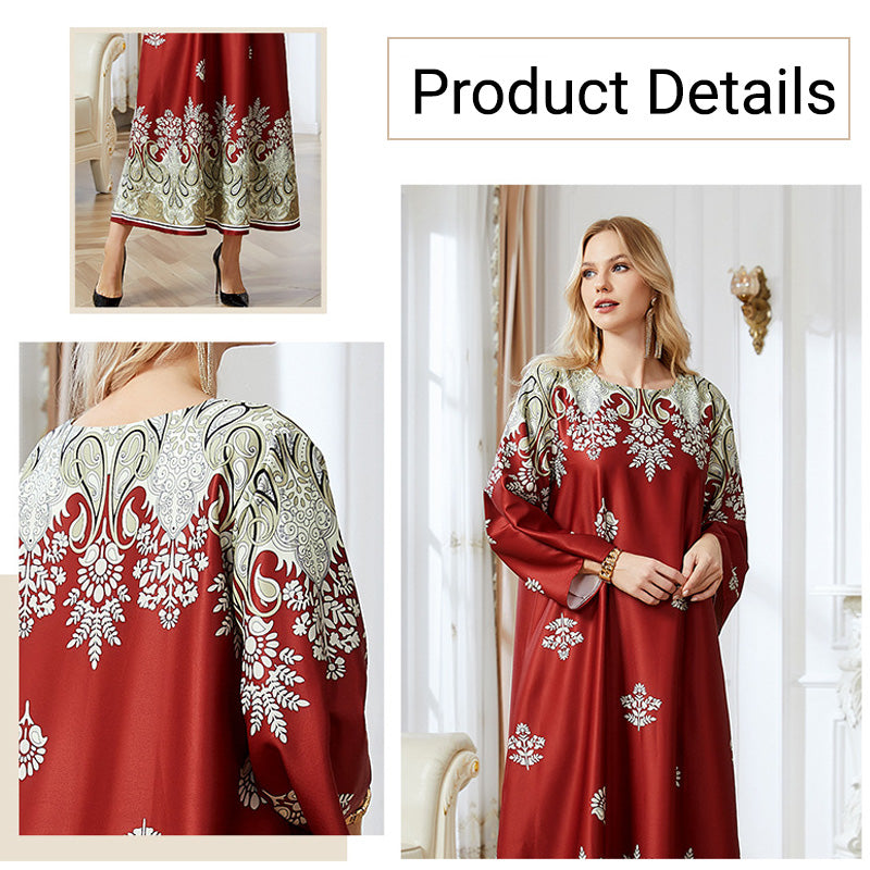 Red Printed Women's Robe