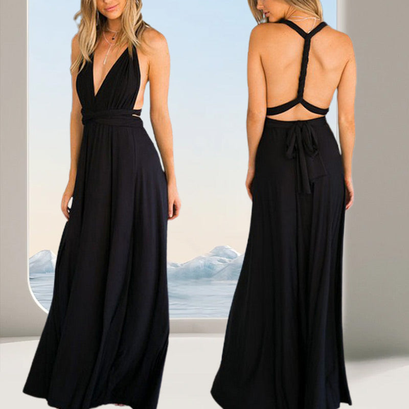 Women’s Sexy Elegant Multiway Wrap Backless Long Dress