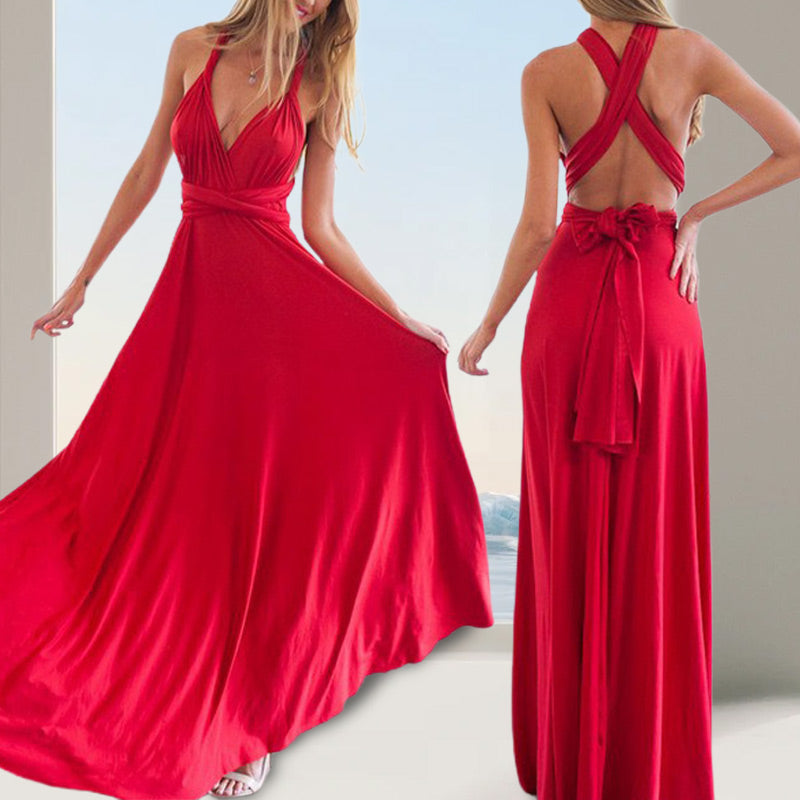 Women’s Sexy Elegant Multiway Wrap Backless Long Dress