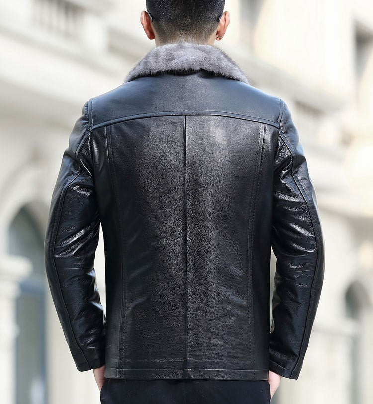 [Perfect gift] Men’s Winter Chic Fleece Leather Jacket