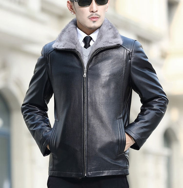 [Perfect gift] Men’s Winter Chic Fleece Leather Jacket