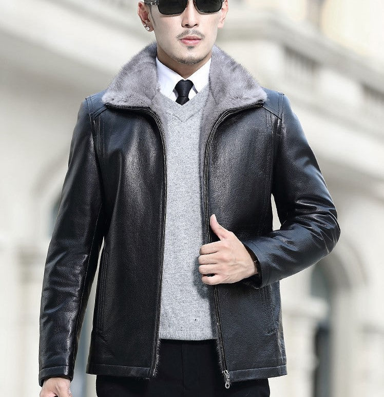 [Perfect gift] Men’s Winter Chic Fleece Leather Jacket