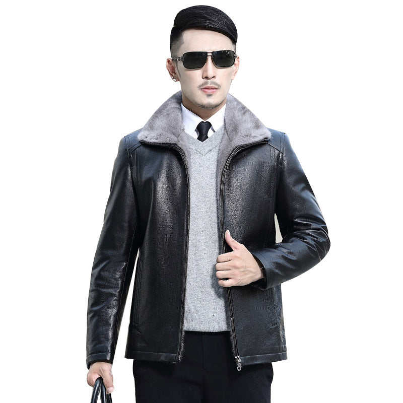 [Perfect gift] Men’s Winter Chic Fleece Leather Jacket