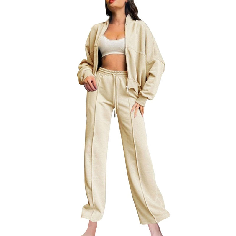 💕Autumn Specials - Women's Long Sleeve Zip Coat Drawstring Sweatpants 2-Piece Sets