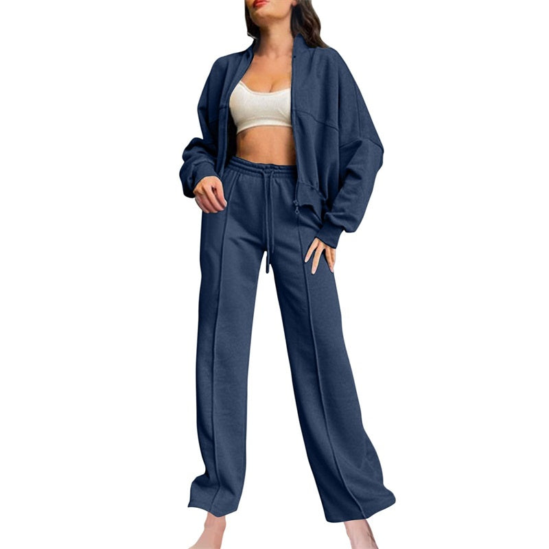 💕Autumn Specials - Women's Long Sleeve Zip Coat Drawstring Sweatpants 2-Piece Sets