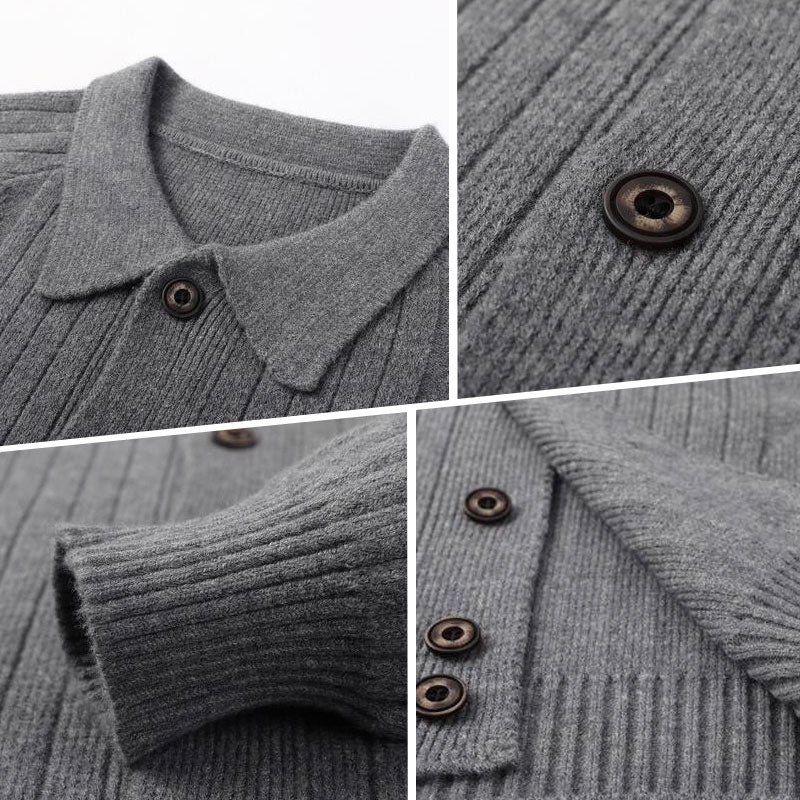 Men's Casual Lapel Knitted Cardigan