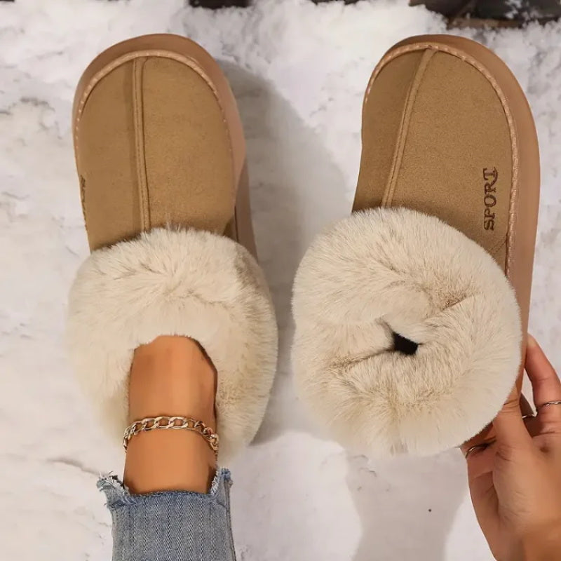 Women's Micro Suede Fuzzy Slippers for Indoor & Outdoor