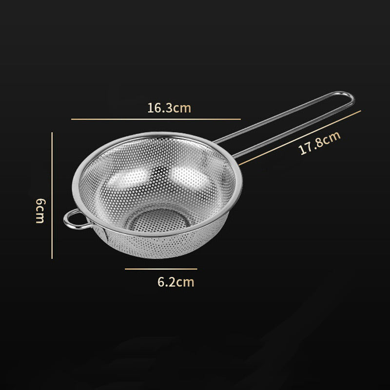 Kitchen Stainless Steel Basin Colander with Handle