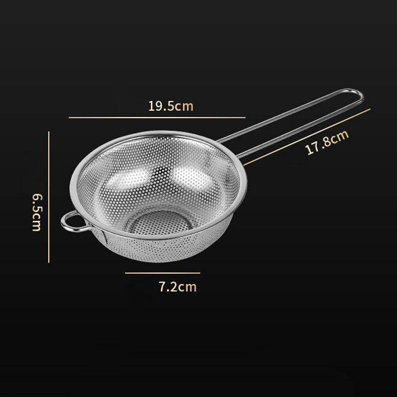 Kitchen Stainless Steel Basin Colander with Handle