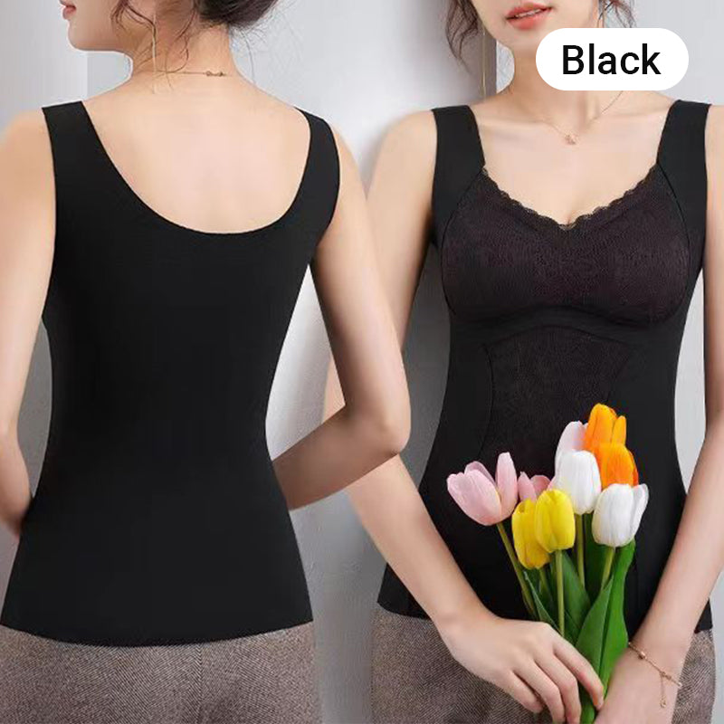 Elegant Warm Seamless Underwear with Built-in Bra