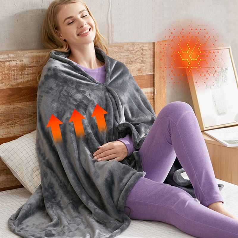 Great Gift! USB Heated Flannel Blanket Shawl