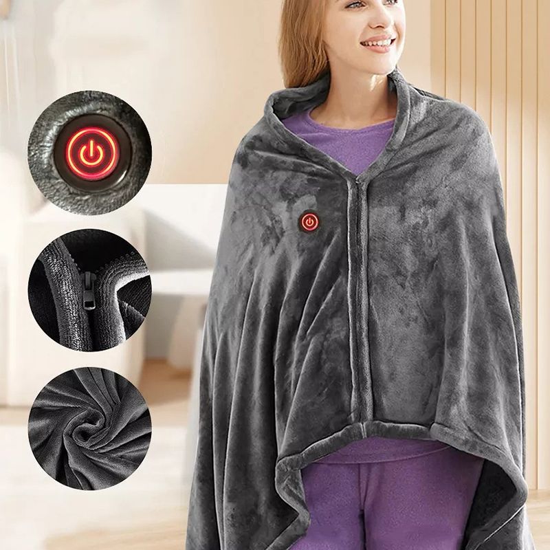 Great Gift! USB Heated Flannel Blanket Shawl