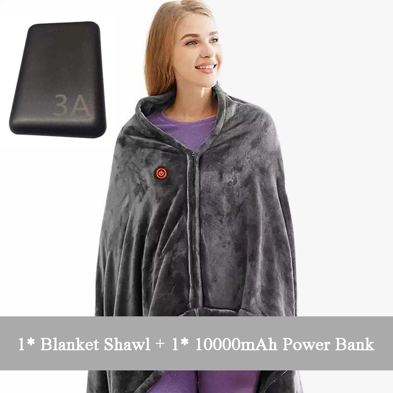 Great Gift! USB Heated Flannel Blanket Shawl