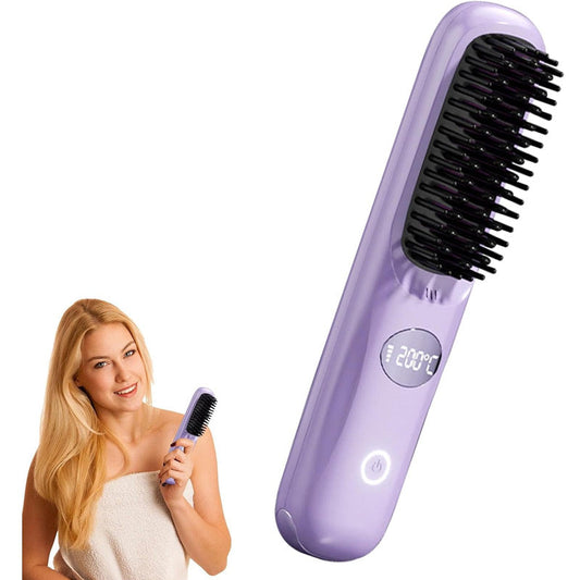 🔥 Hot Selling 🔥Cordless Hair Straightener Brush with LED Display