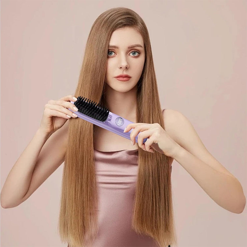 🔥 Hot Selling 🔥Cordless Hair Straightener Brush with LED Display