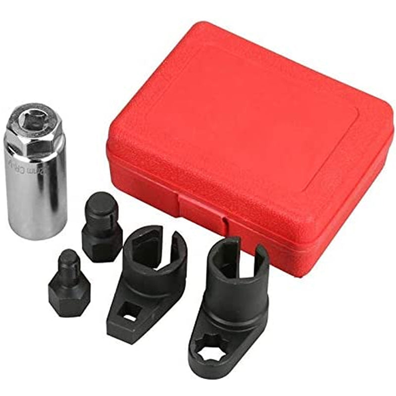 Automotive O2 Sensor Offset Socket & Thread Chaser 5 PCS Set