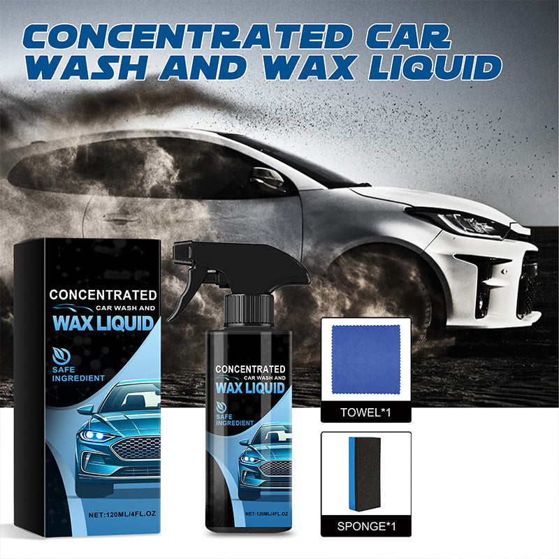 🔥2025 New✨ gentle and effective car cleaning spray with sponge and wipe)