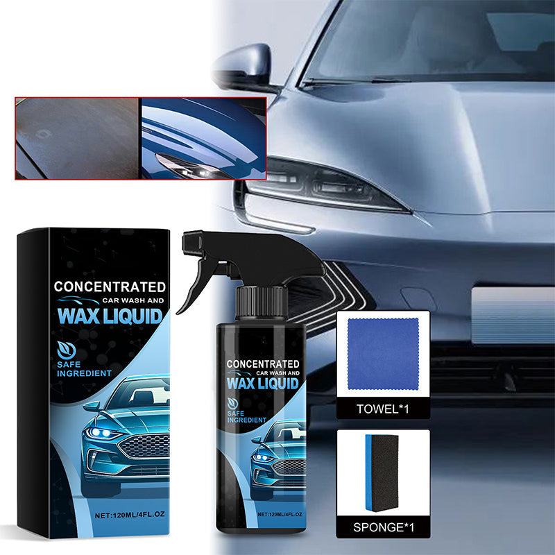 🔥2025 New✨ gentle and effective car cleaning spray with sponge and wipe)