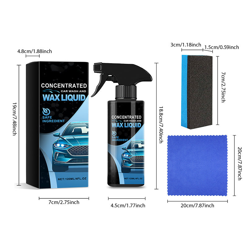 🔥2025 New✨ gentle and effective car cleaning spray with sponge and wipe)