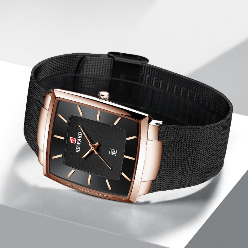 🔥2025 Hot Sale🔥 Men’s Ultra-thin Square Mesh Belt Quartz Watch