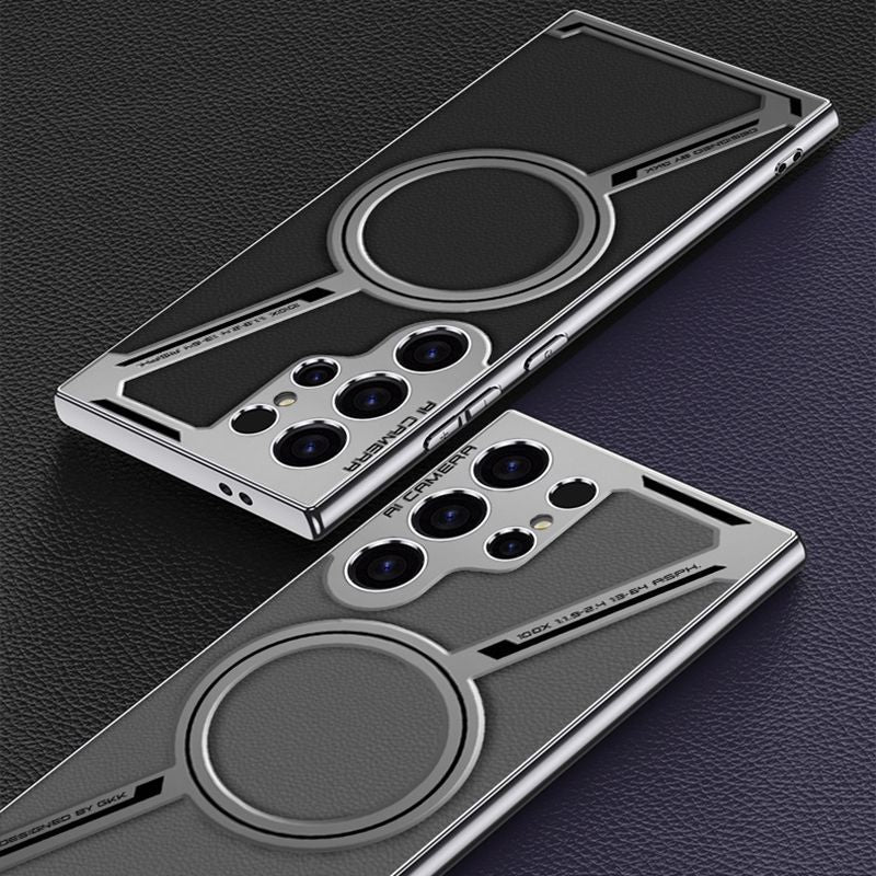 High-end Business Leather Magnetic Phone Case for Galaxy S23/S24/25 Ultra