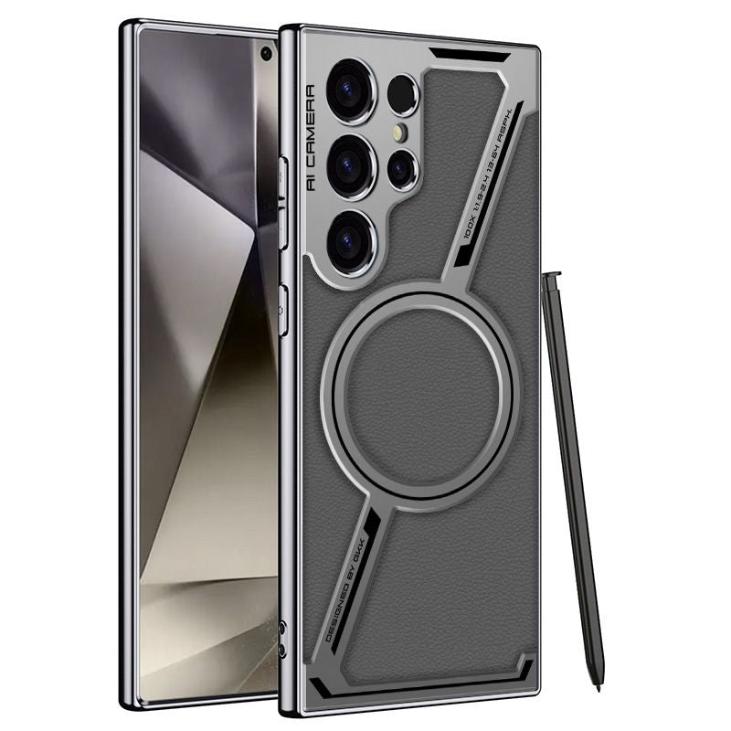 High-end Business Leather Magnetic Phone Case for Galaxy S23/S24/25 Ultra