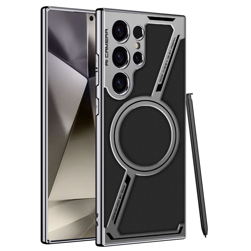 High-end Business Leather Magnetic Phone Case for Galaxy S23/S24/25 Ultra